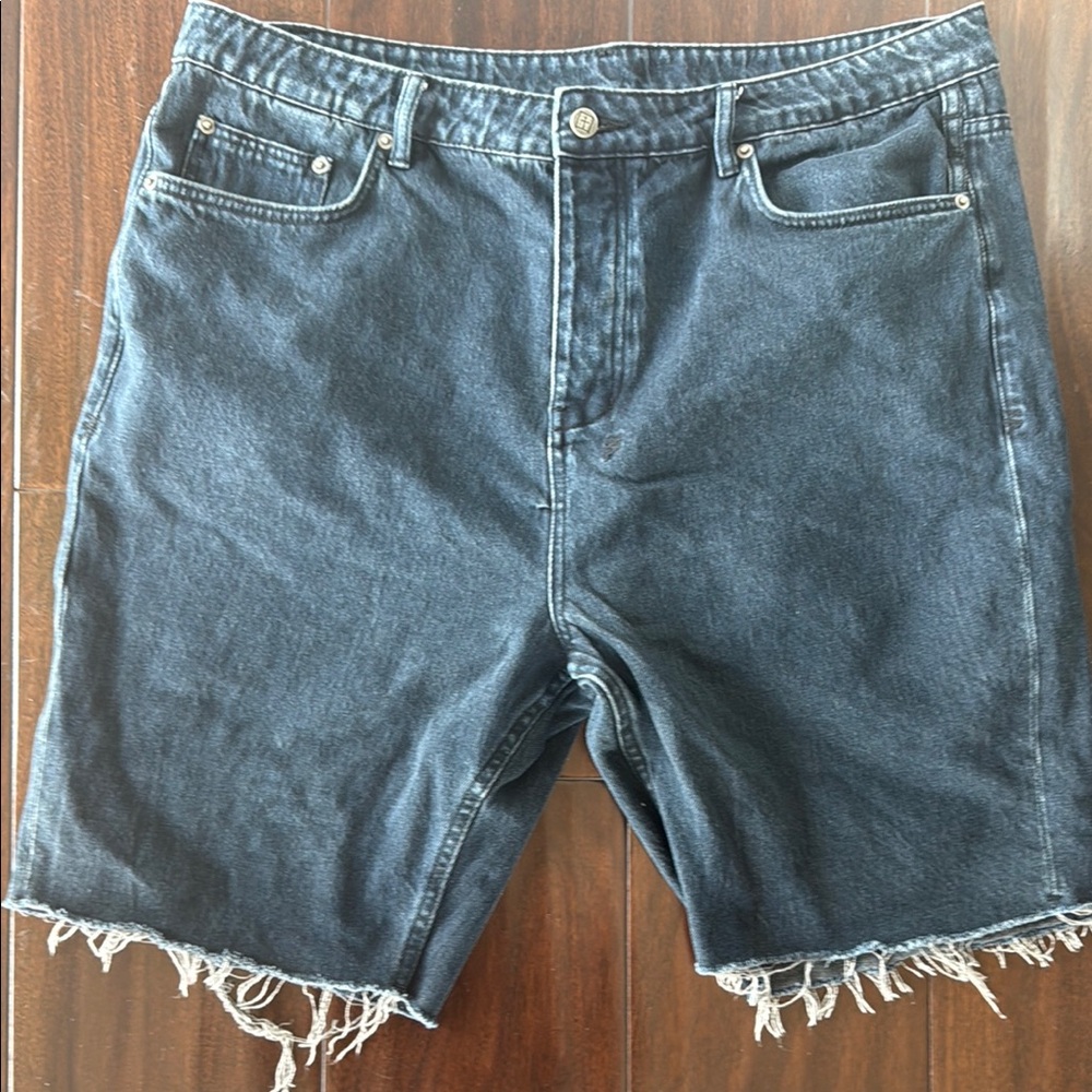 Ksubi Wolf Shadow Re-Dye Raw Hem Denim Shorts